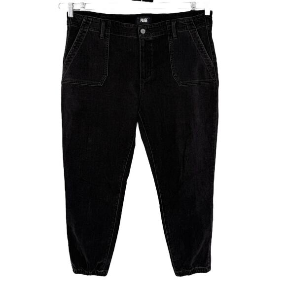 Paige Jeans Mayslie cropped jogger faded black size 34 - Picture 1 of 6